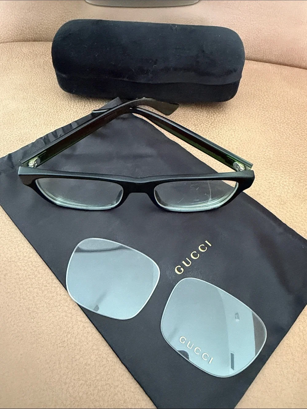 Authentic Gucci GG2251 Prescription Eyeglasses – Black/Green/Red – Original Case
